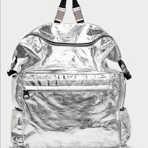 Zara limited edition silver metallic backpcak